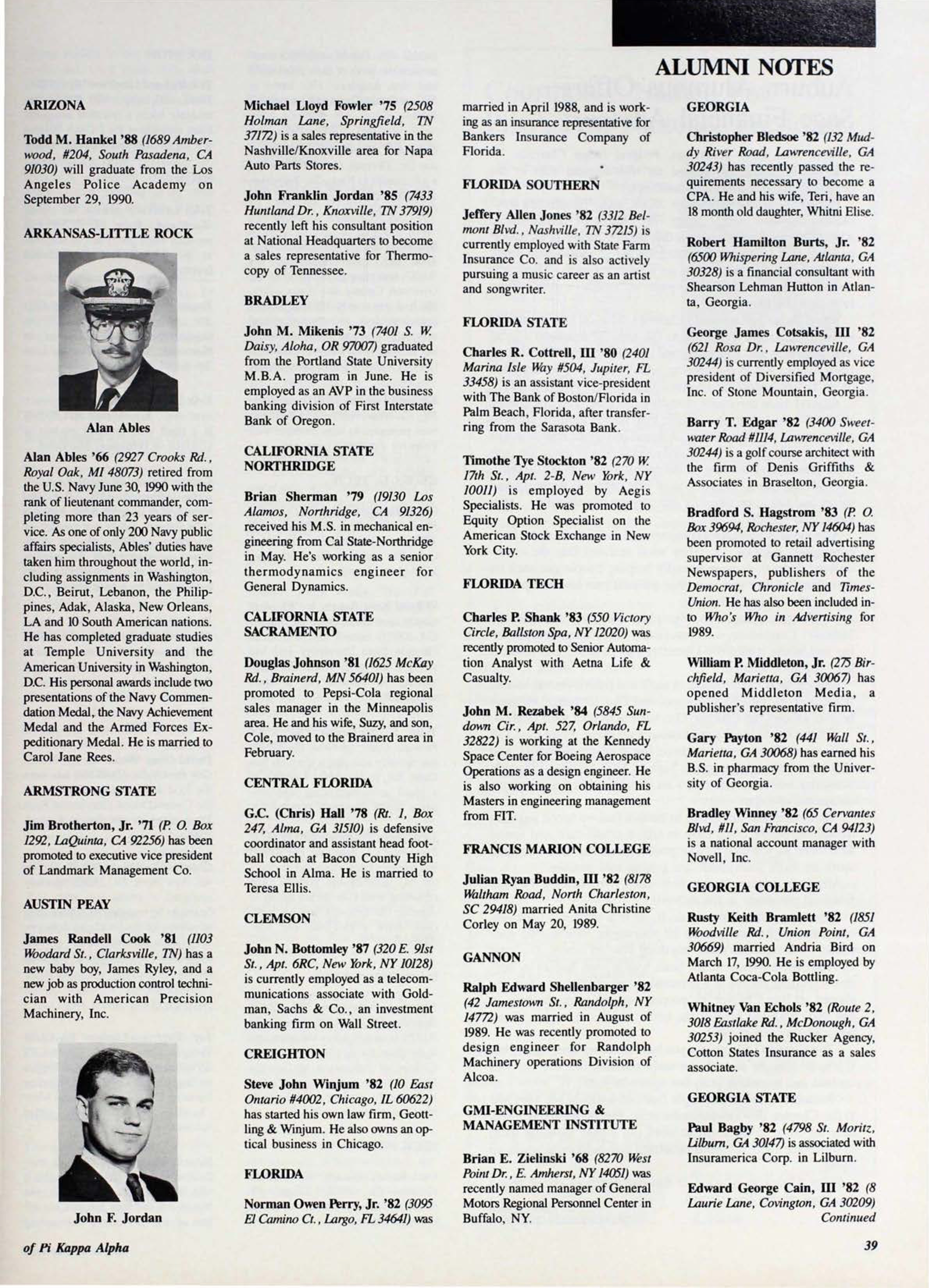 Alumni Notes, September, 1990